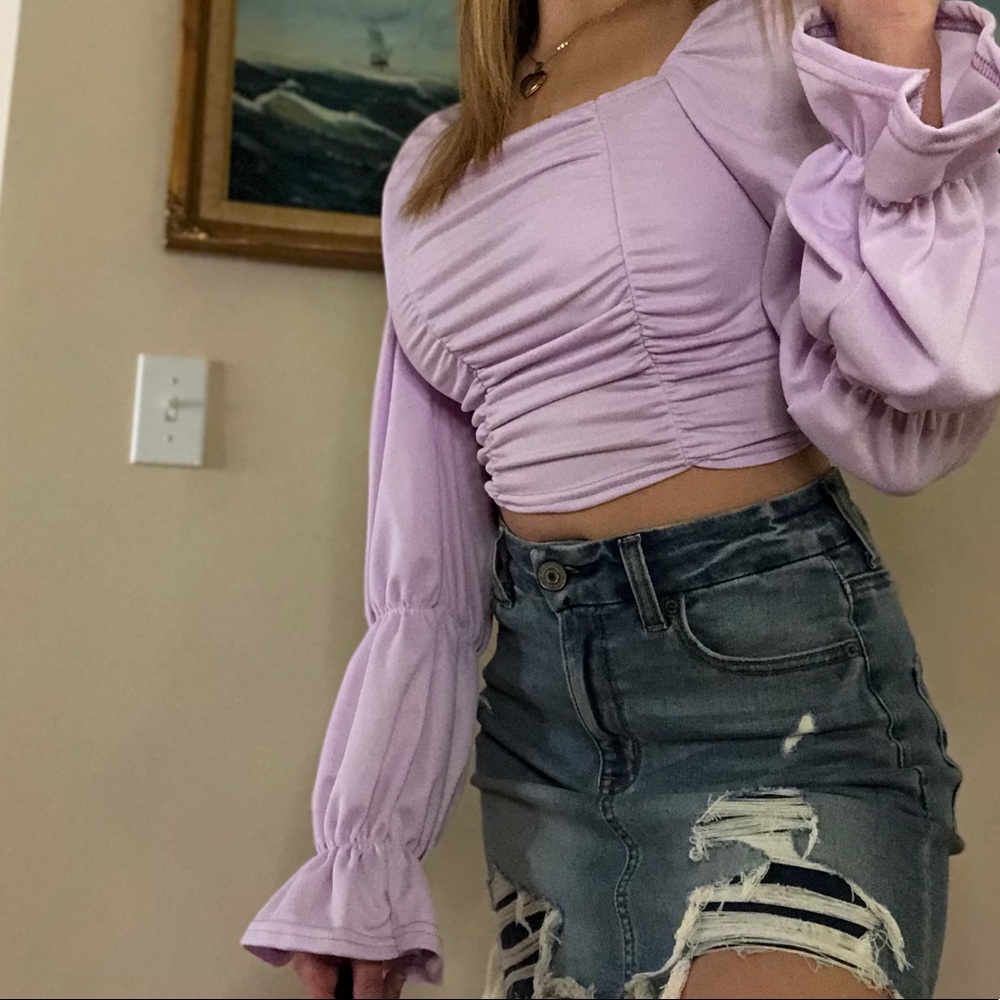 NWT PRETTYLITTLETHING Lilac Crop